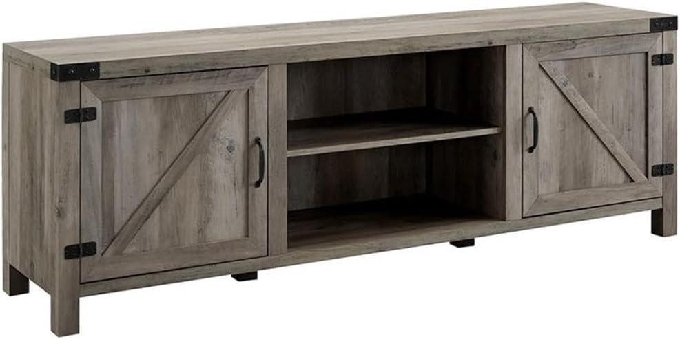 Home Square 4 Piece Set with TV Stand, Coffee Table and 2 End Tables in Oak