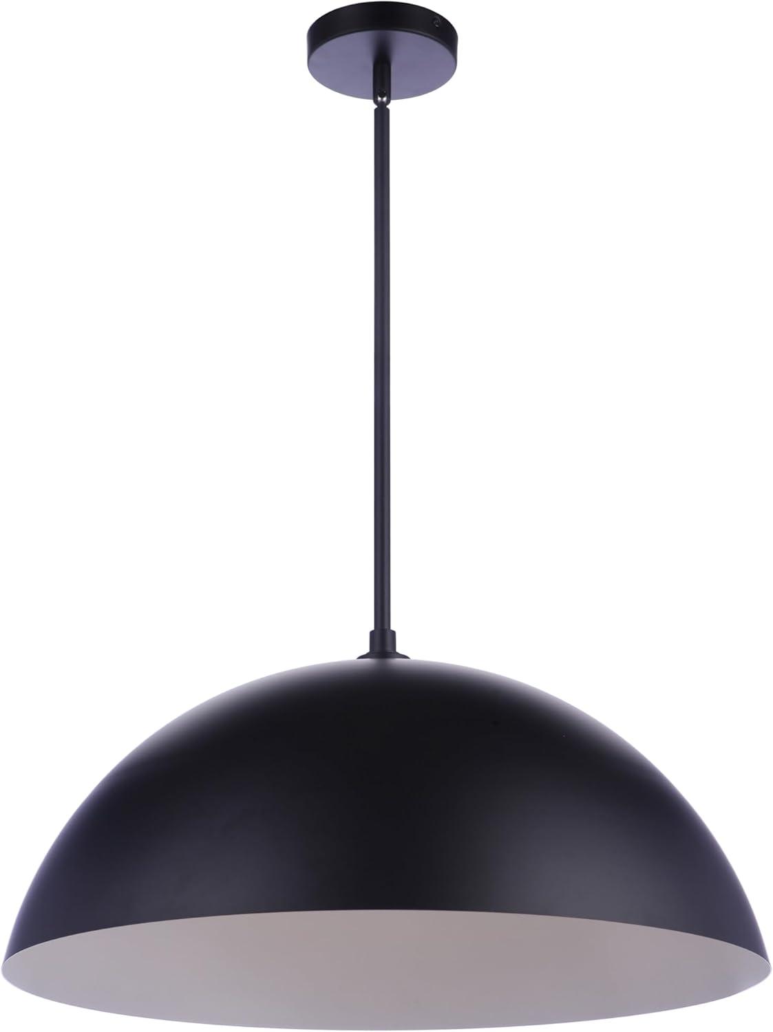 Matte Black 23.25" Dome LED Pendant Light