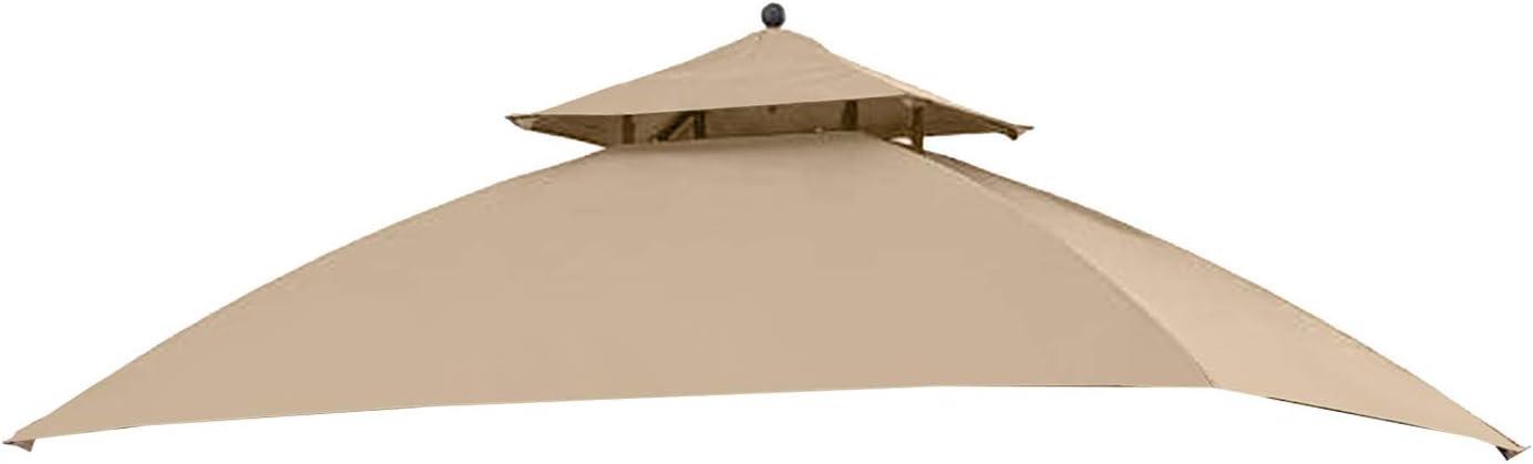 ZiaZbYinY Replacement Canopy for The Pinehurst Grill Gazebo - Standard 350 - Beige - Will FIT Model L-GG093PST-B, Will FIT IF You Have Horizontal RAILINGS ON Four Sides