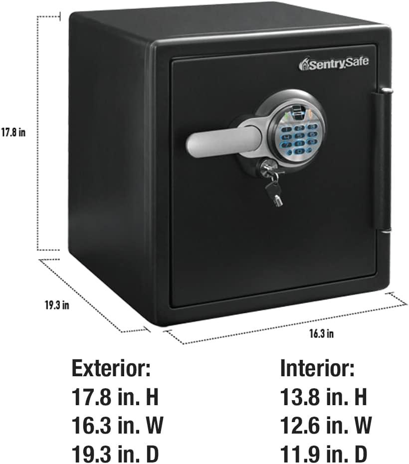 SentrySafe SFW123BTC Fire-Resistant and Water-Resistant Safe with Fingerprint Biometric Lock, 1.23 Cu. ft.