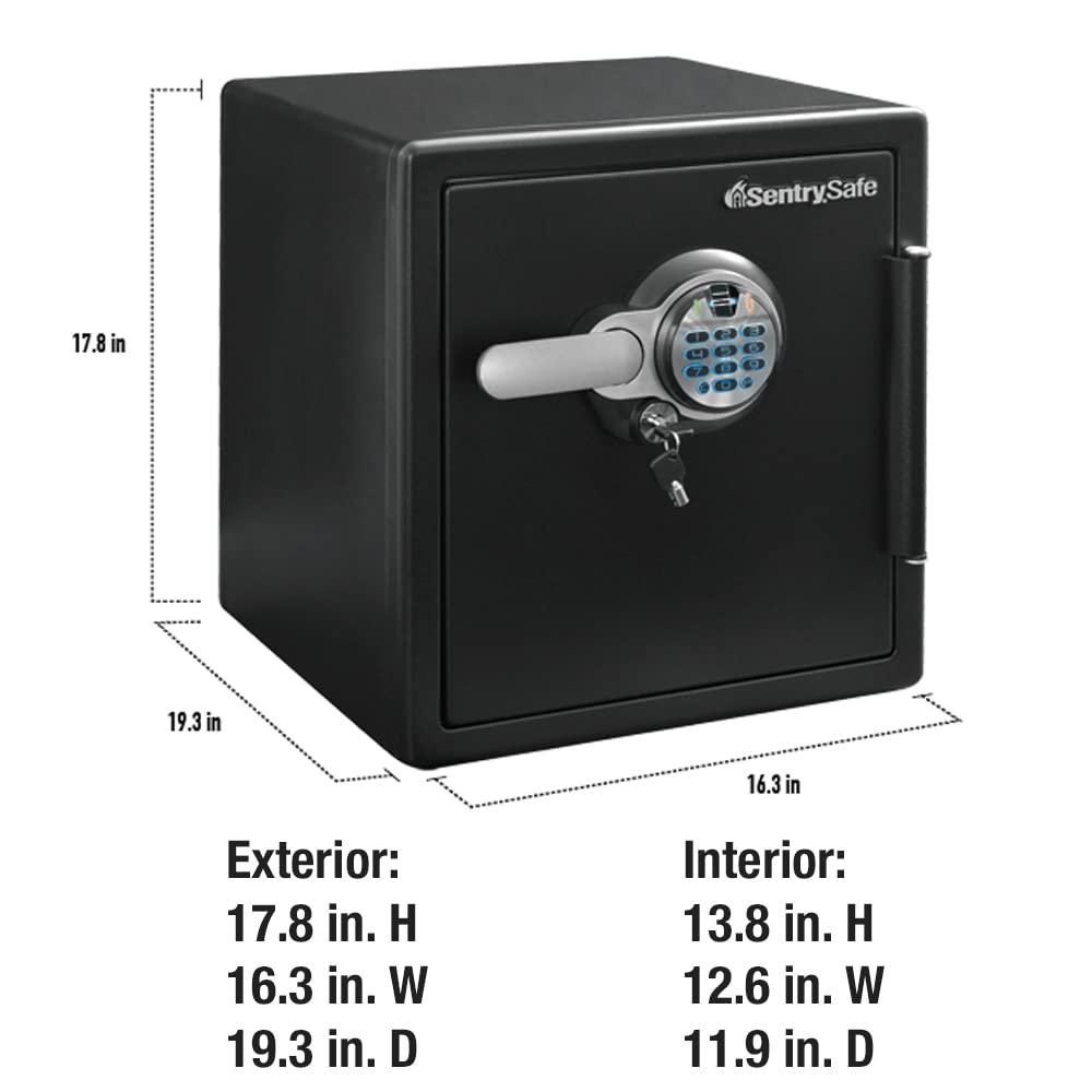SentrySafe SFW123BTC Fire-Resistant and Water-Resistant Safe with Fingerprint Biometric Lock, 1.23 Cu. ft.