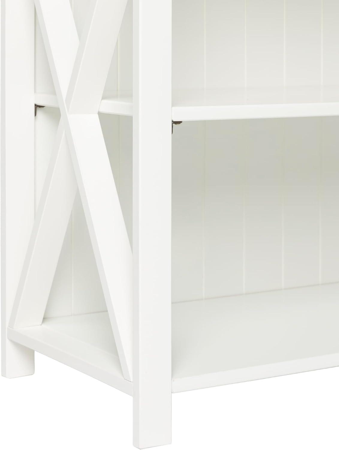 Pemberly Row 52" Solid Wood Farmhouse Storage Console - White/Gray