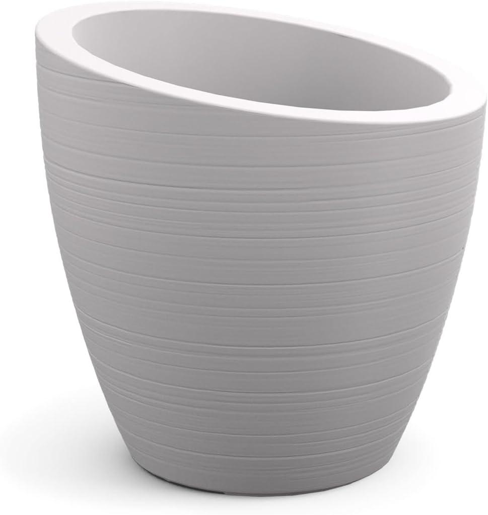 20 in. Modesto Round Planter, White