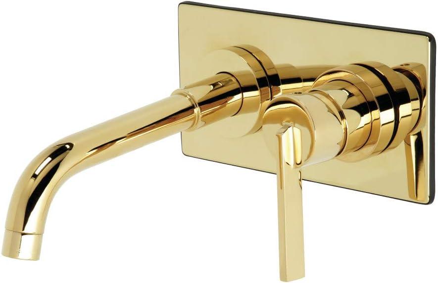 Kingston Brass KS8112CTL Single-Handle Wall Mount Bathroom Faucet, Polished Brass