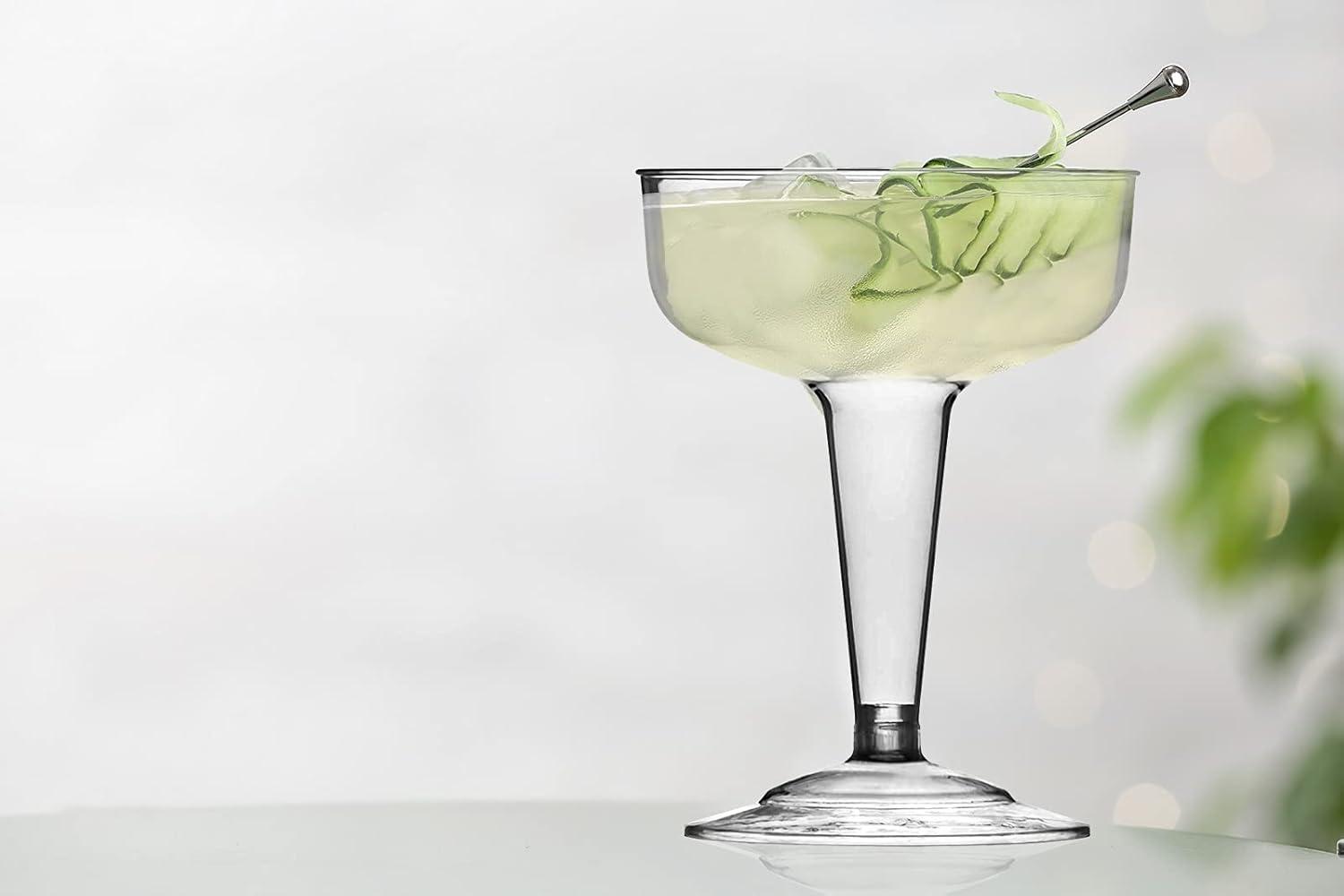 DecorRack Cocktail Glasses, 8 Ounce Disposable Plastic Cups, 24 Count