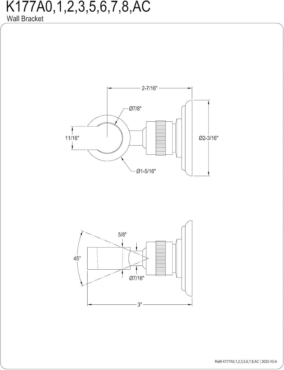 Polished Chrome Brass Hand Shower Wall Mount Bracket