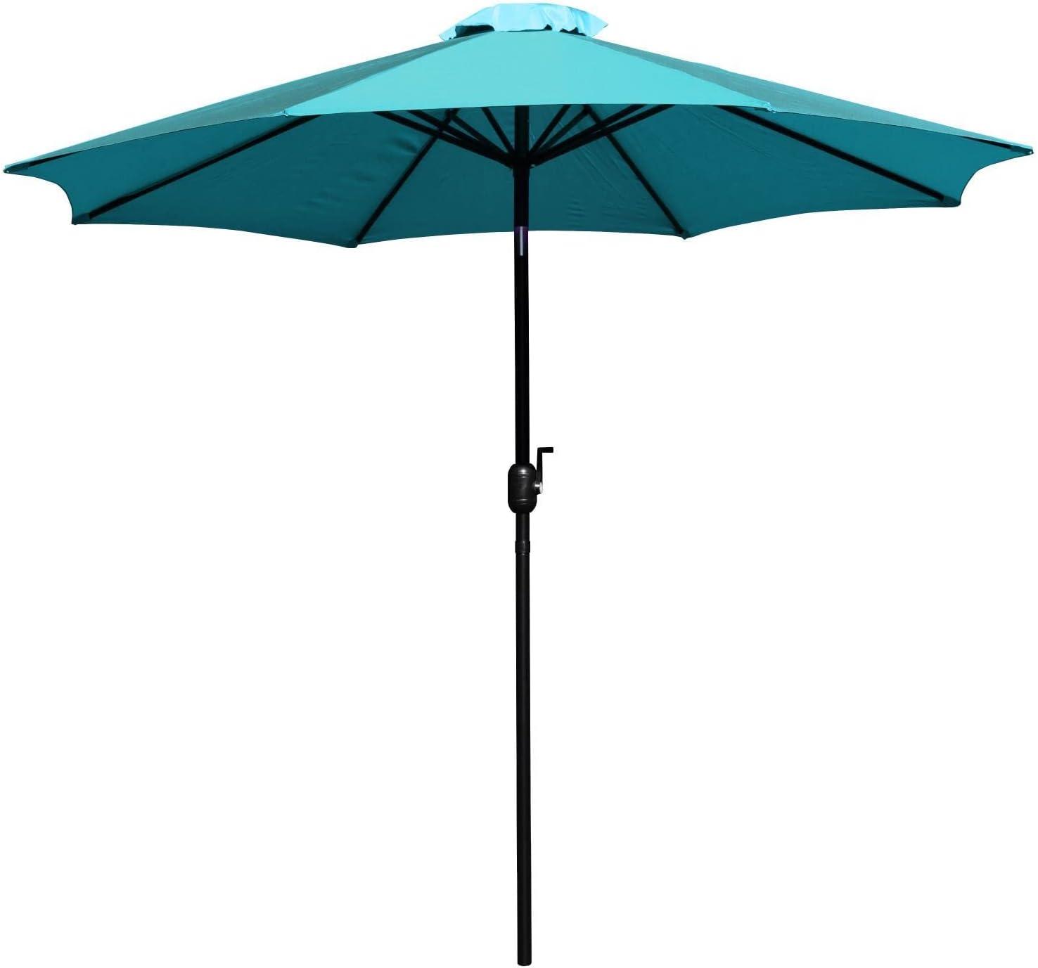 Flash Furniture Teal 9 FT Round Umbrella with 1.5" Diameter Aluminum Pole with Crank and Tilt Function