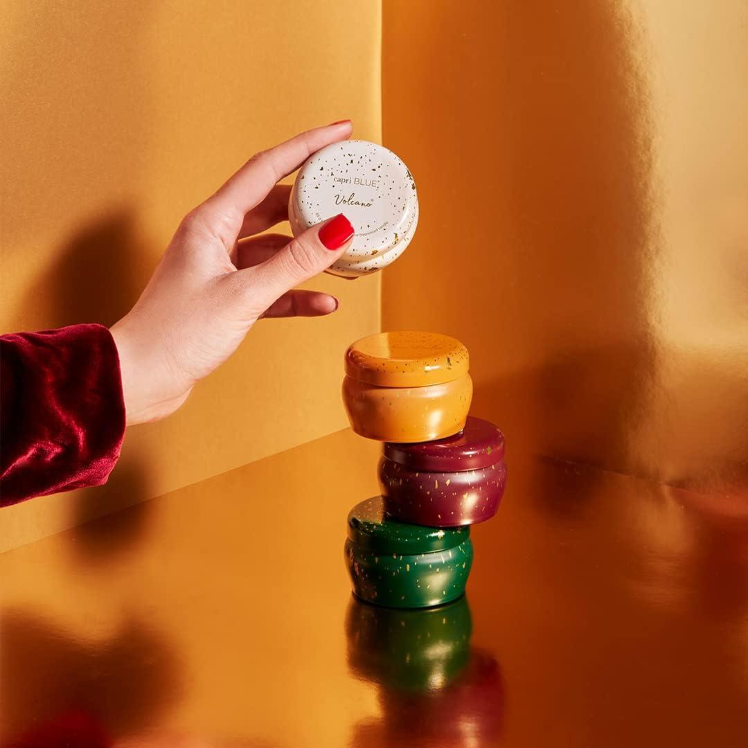 Emerald Green and Gold Crystal Pine Scented Soy Candle, 10 oz