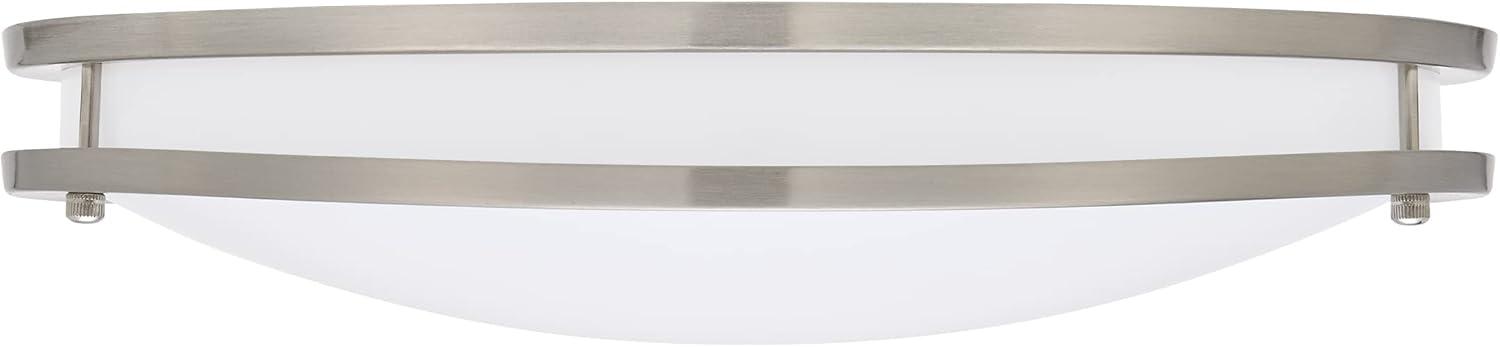 Maxxima 16 in. Satin Nickel LED Ceiling Mount Fixture 3000K Warm White, 2600 Lumens, Dimmable