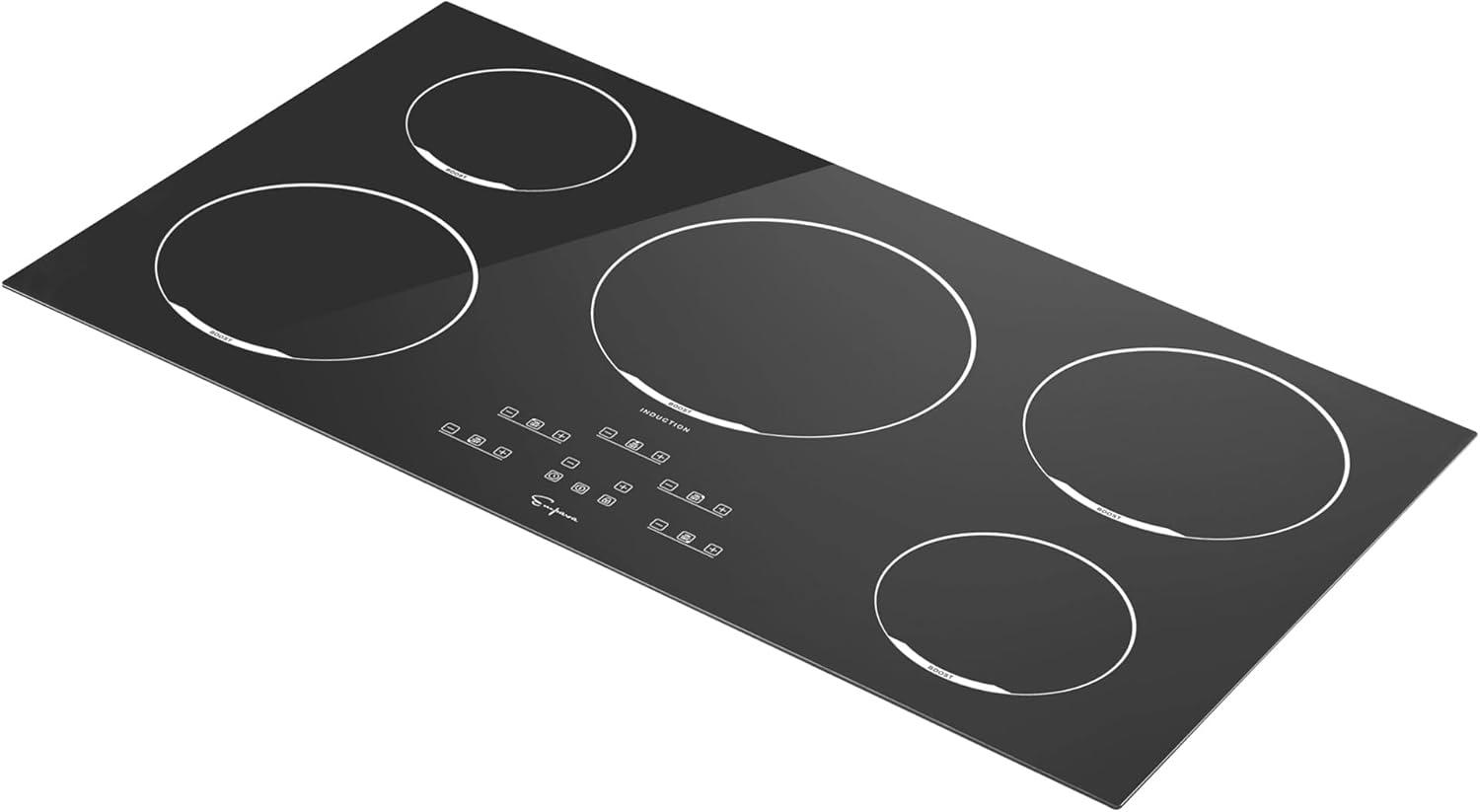 Empava 36" Black Ceramic 5-Burner Induction Cooktop