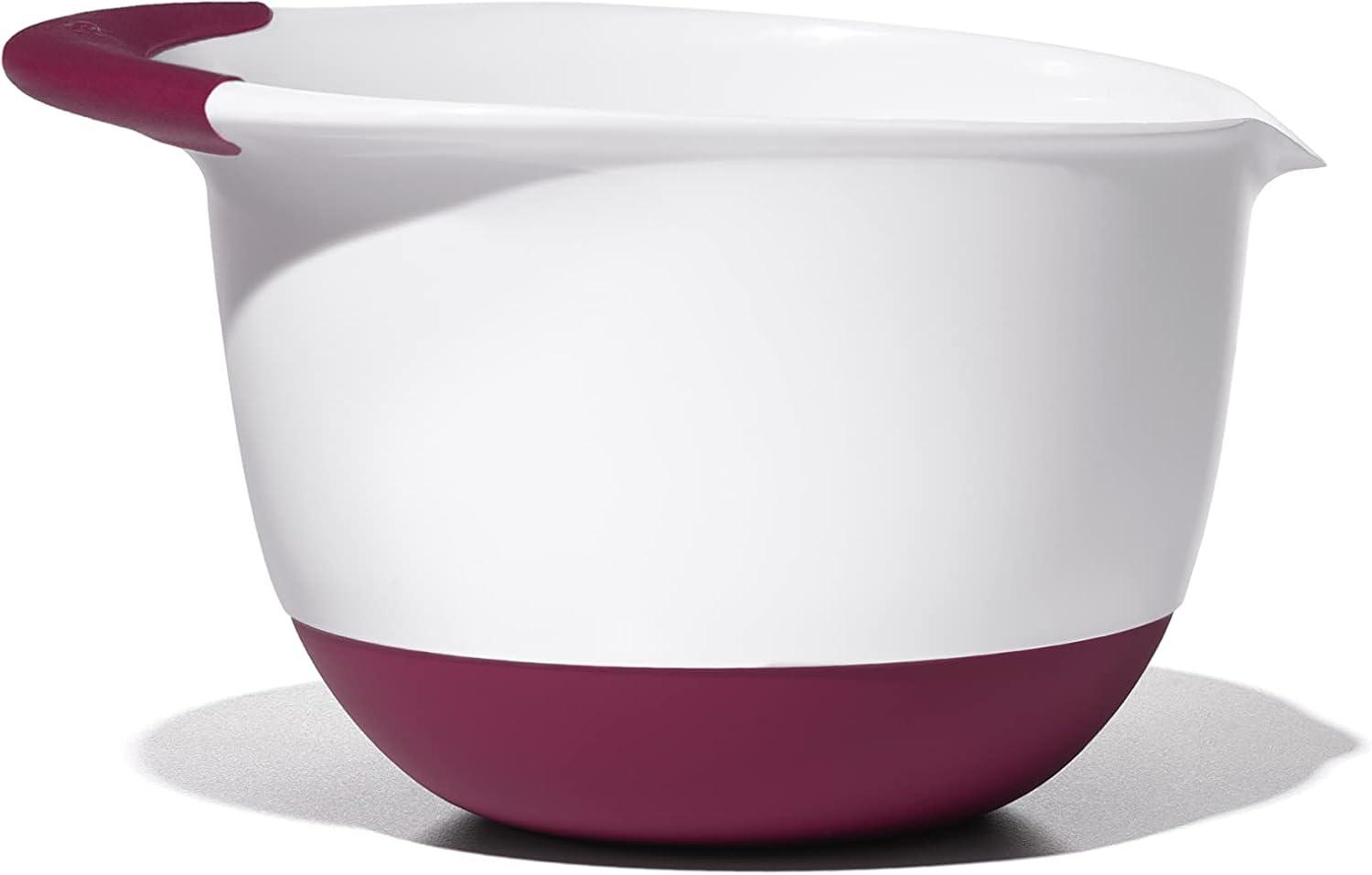 OXO Good Grips 3 Piece Nesting Mixing Bowl Set with Red, Green, and Blue Handles