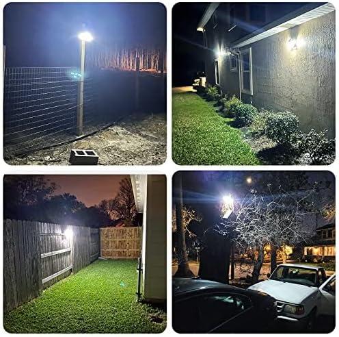 2 Pack 4 Heads Solar Flood Wall Lights,IP65 Waterproof Motion Sensor Outdoor Lights with Remote Control for Outside Yard
