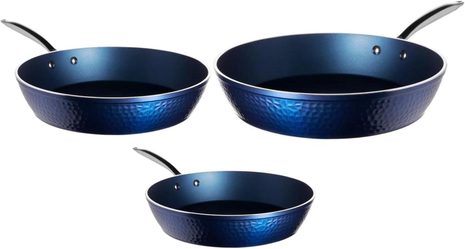 Orgreenic Ceramic Nonstick 6-PC Sauté & Frying Pan Set, 8", 10",12" with Glass Lids