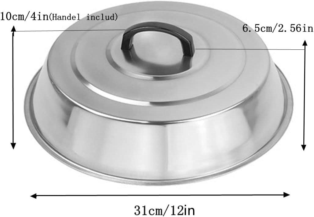 Compact 12-Inch Stainless Steel Round Basting Cover