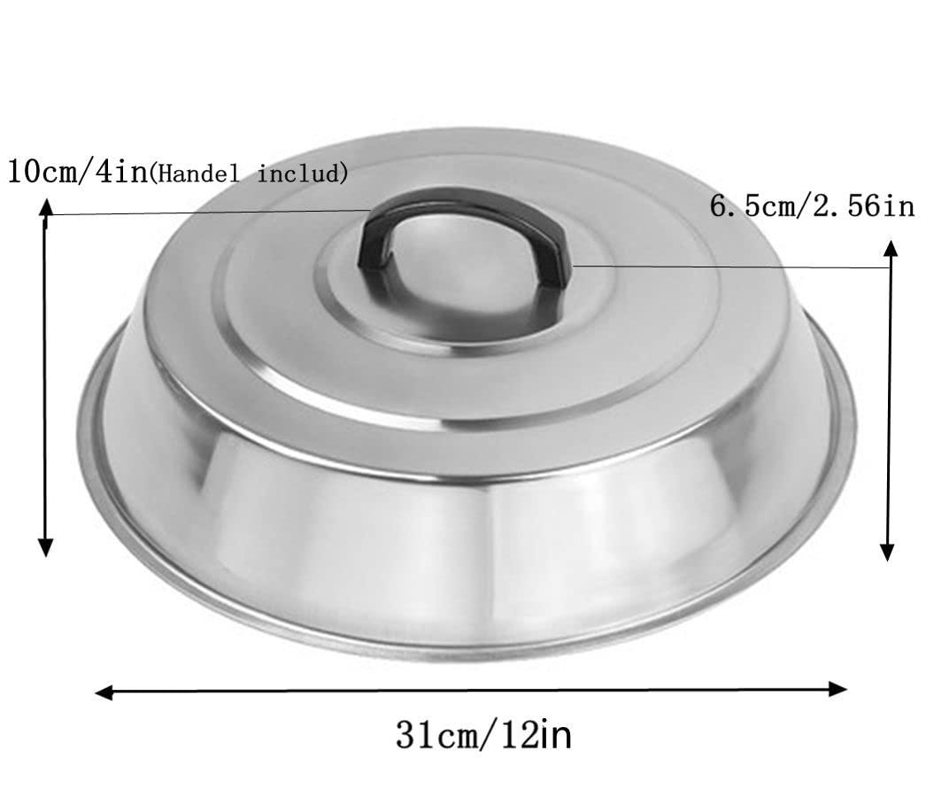 Compact 12-Inch Stainless Steel Round Basting Cover