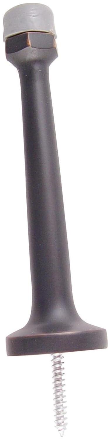 4" Oil Rubbed Bronze Brass Baseboard Door Stop