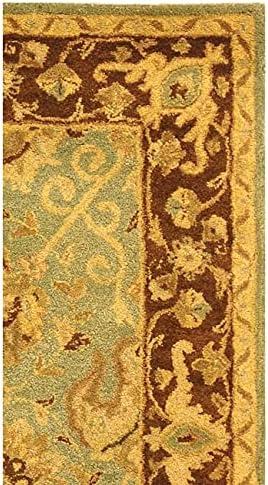 Hand-Tufted Elegance Green and Brown Wool Area Rug - 3' x 5'