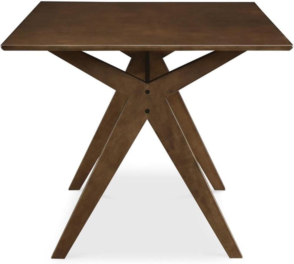 Adore Decor Lukas Wood Dining Table Brown: Modern Rectangle, Seats 6, 1 Year Warranty