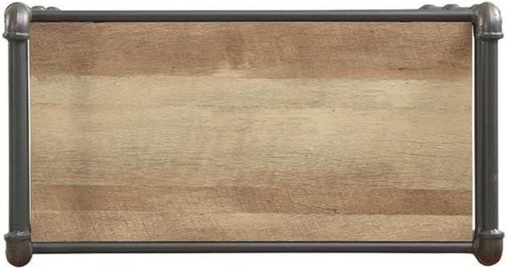 36" Itzel 3 Shelves Bookcase Antique Oak/Sandy Gray - Acme Furniture: Metal Frame, Open Back Design, Assembly Required