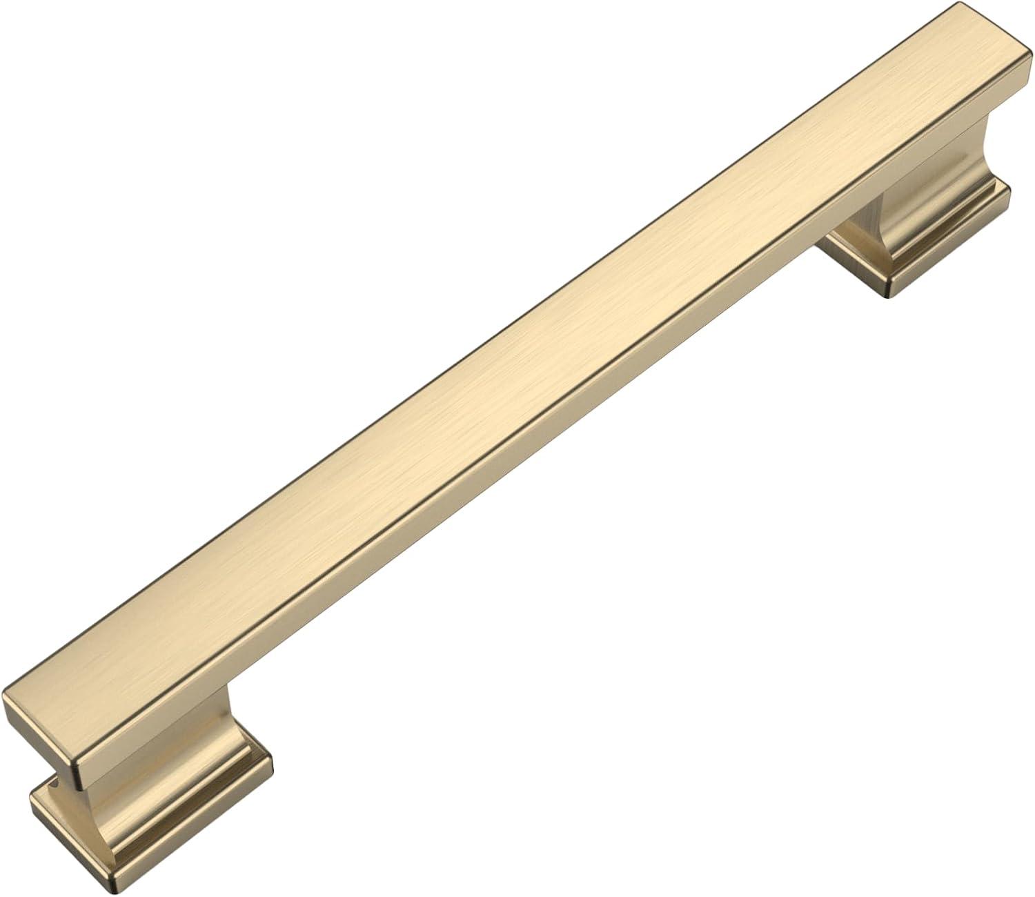 Brushed Brass 8" Transitional Cabinet Bar Pulls with Mounting Hardware