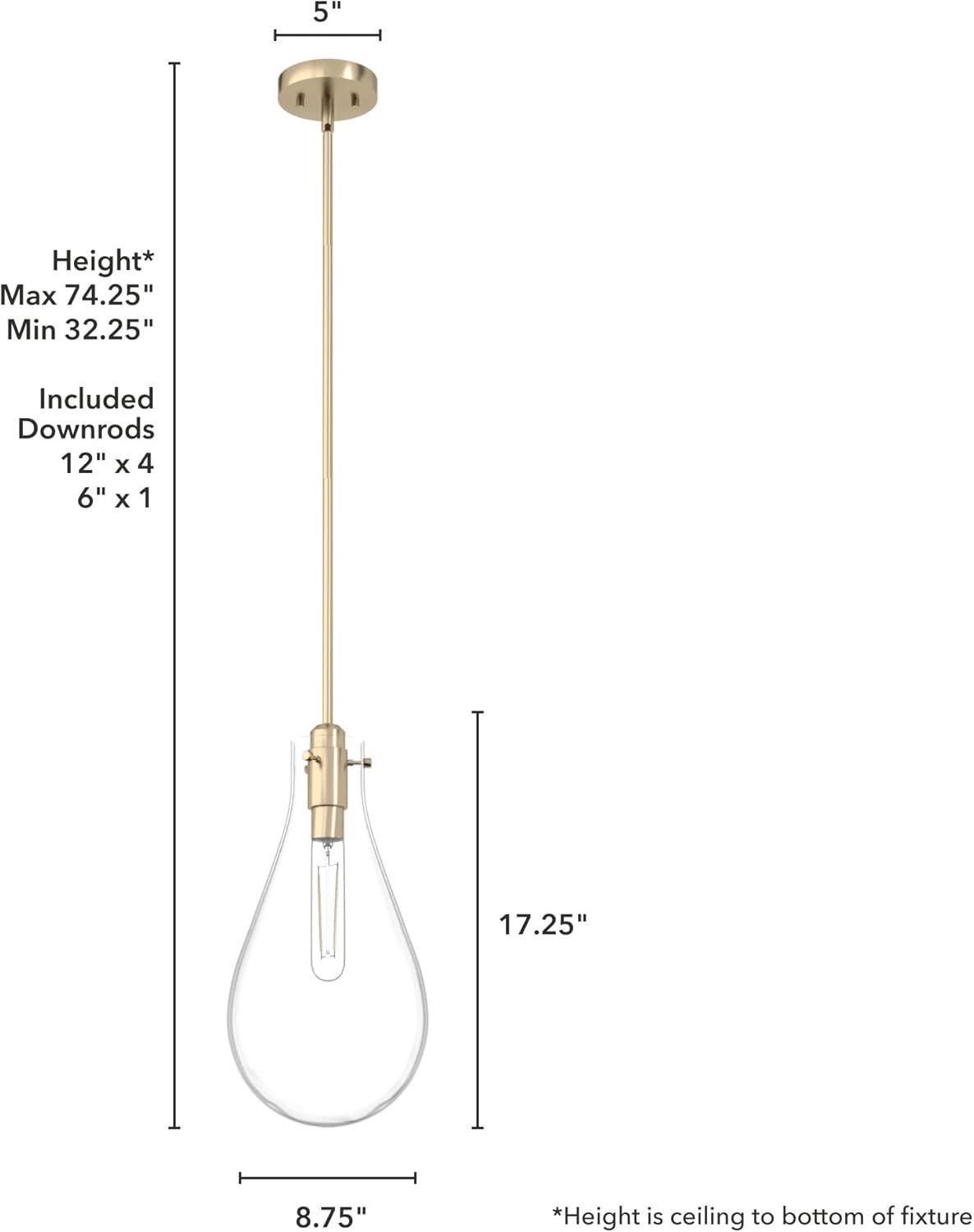 Lundin 1 - Light Single Tear Drop Pendant