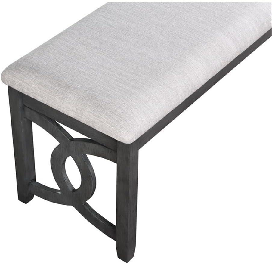 New Classic Furniture Gia 46" Solid Wood and Polyester Bench in Gray