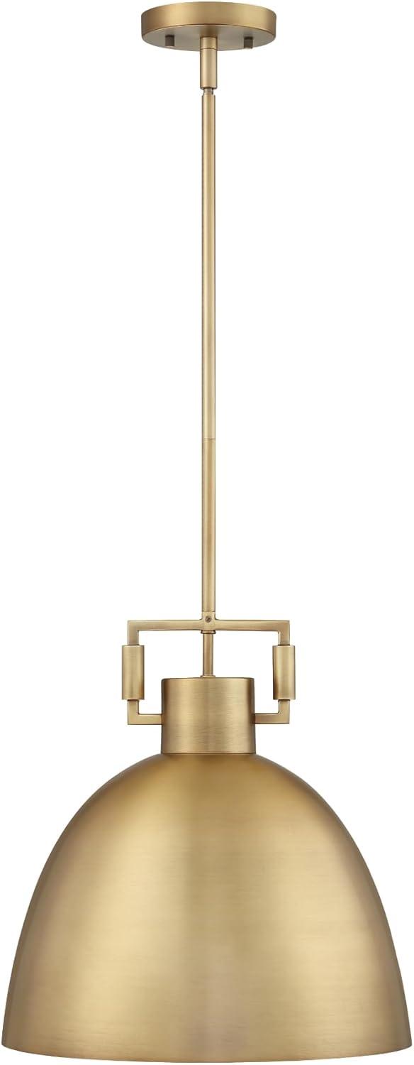 Nathan James (Set of 2) Leigh Brass Dome Shade Pendant Ceiling Lights Brass Metal