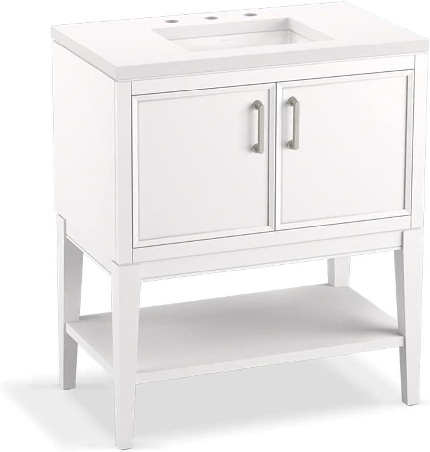 Winnow 30" Freestanding Single Bathroom Vanity Cabinet with Sink and Quartz Top