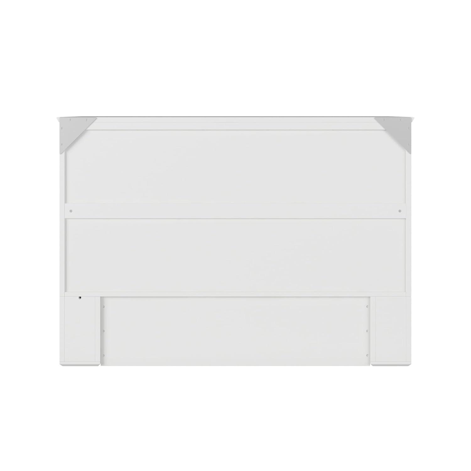 AFI Hamilton Full Solid Wood Murphy Bed Chest with Built-In Charger in White