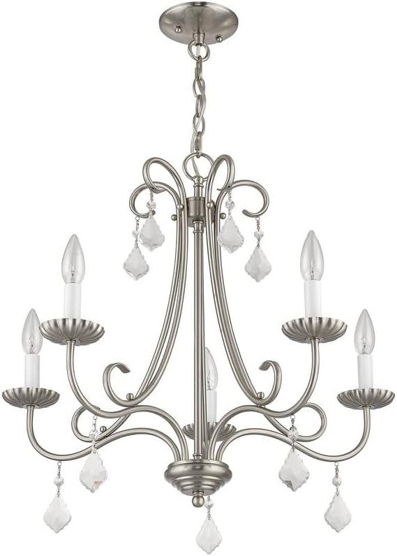 Livex Lighting 40875-05 Transitional Five Light Chandelier from Daphne Collection Finish, Polished Chrome, 22.25
