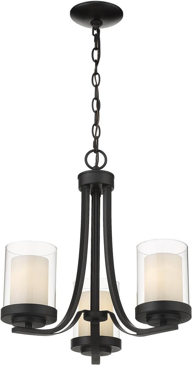 Z-Lite 426-3C Willow 3 Light 16" Wide Pillar Candle Chandelier - Black