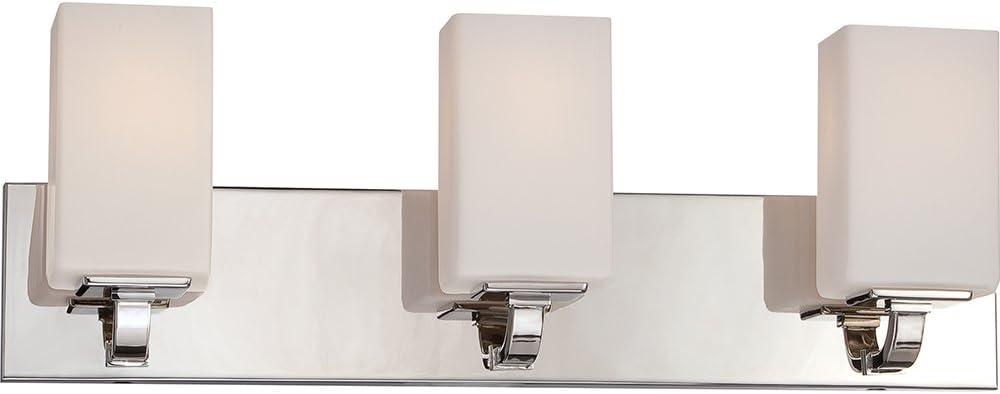 Polished Nickel 3-Light Dimmable Vanity Fixture