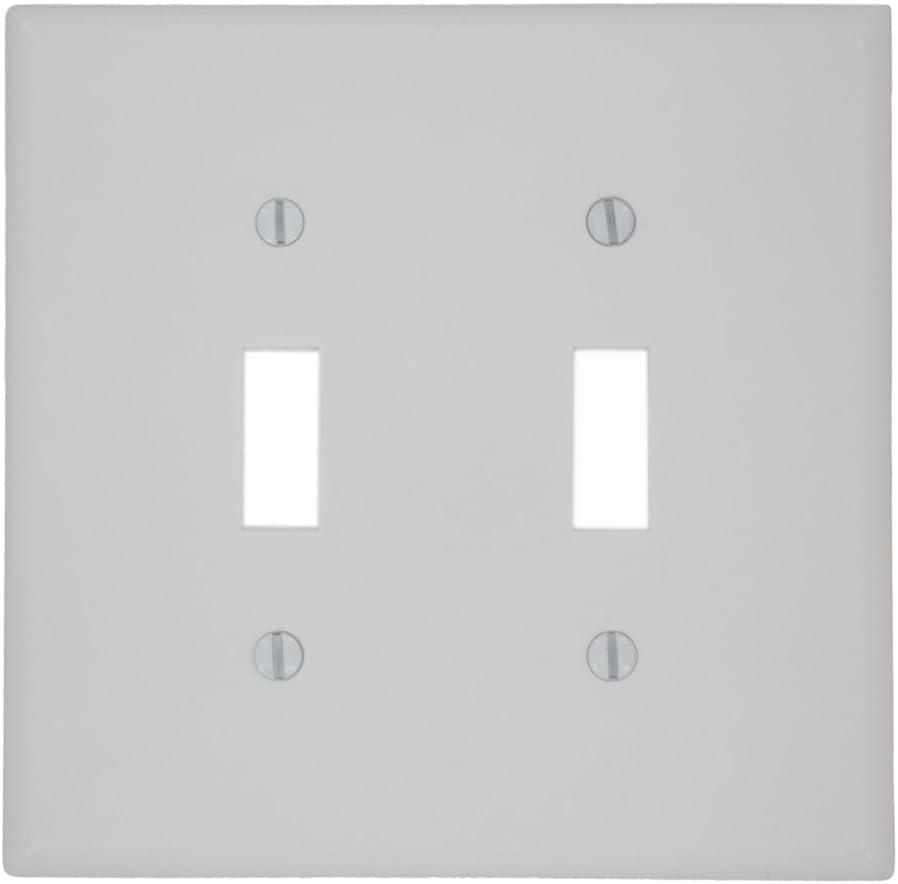 White Thermoset 2-Gang Toggle Midway Wall Plate