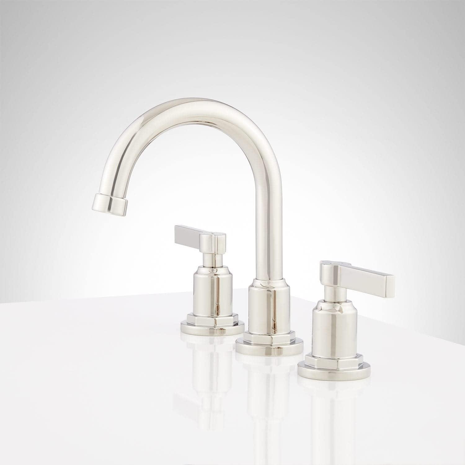 Greyfield 1.2 GPM Widespread Bathroom Faucet with Metal Lever Handles and Pop-Up Drain Assembly