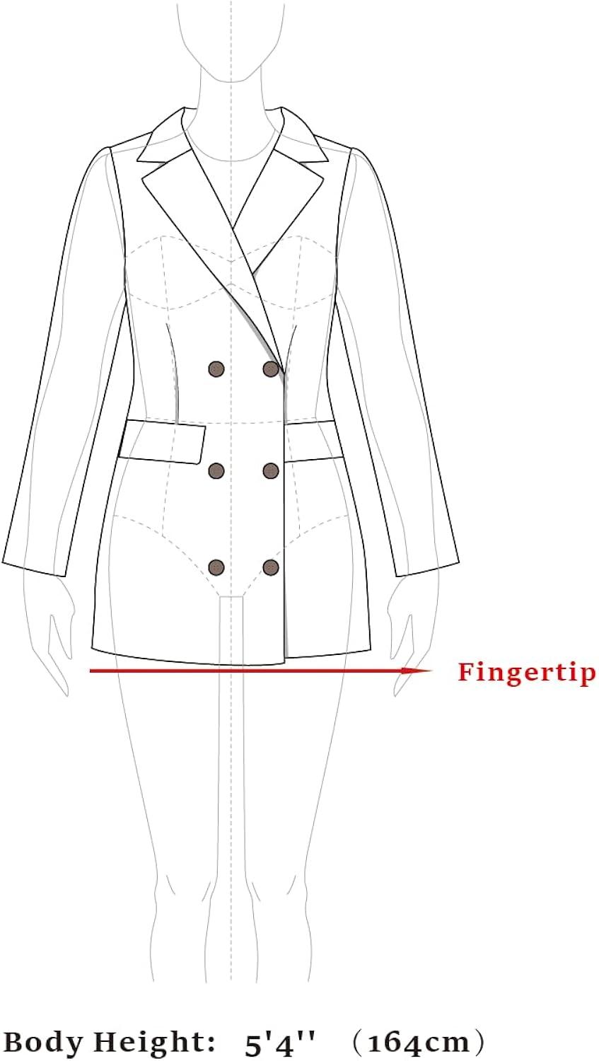 Allegra K Women's Long Sleeves Double Breasted Button Winter Outerwear Pea Coat Camel X-Large