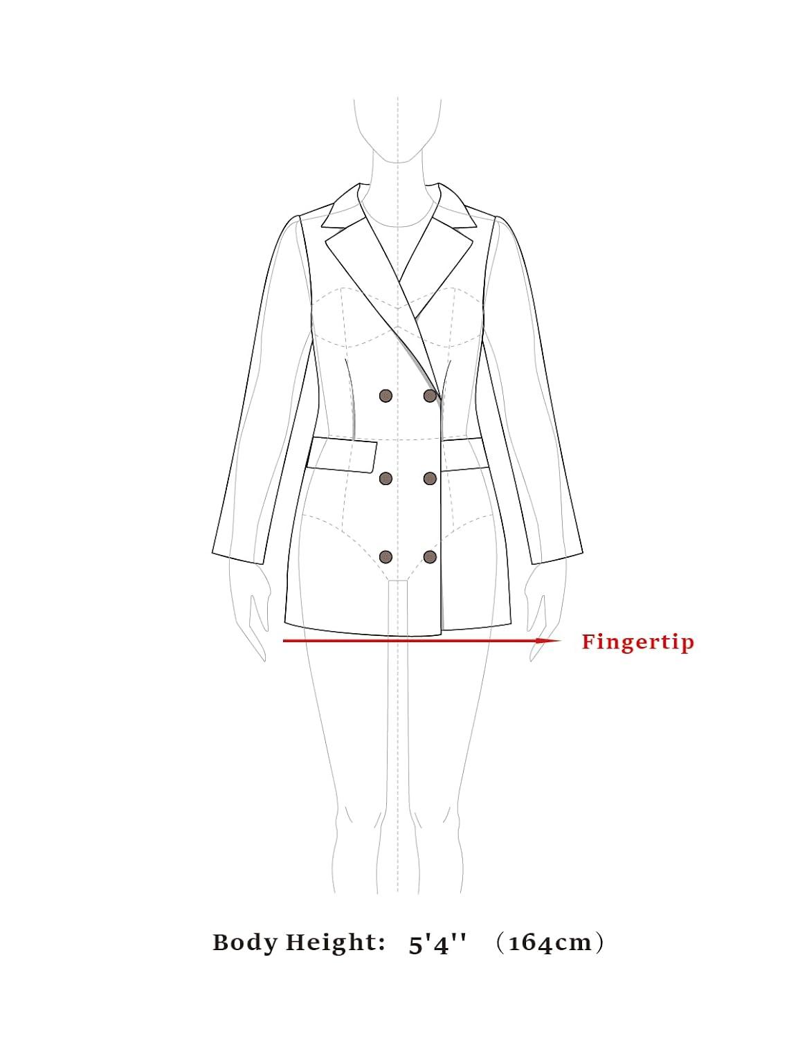 Allegra K Women's Long Sleeves Double Breasted Button Winter Outerwear Pea Coat Camel X-Large