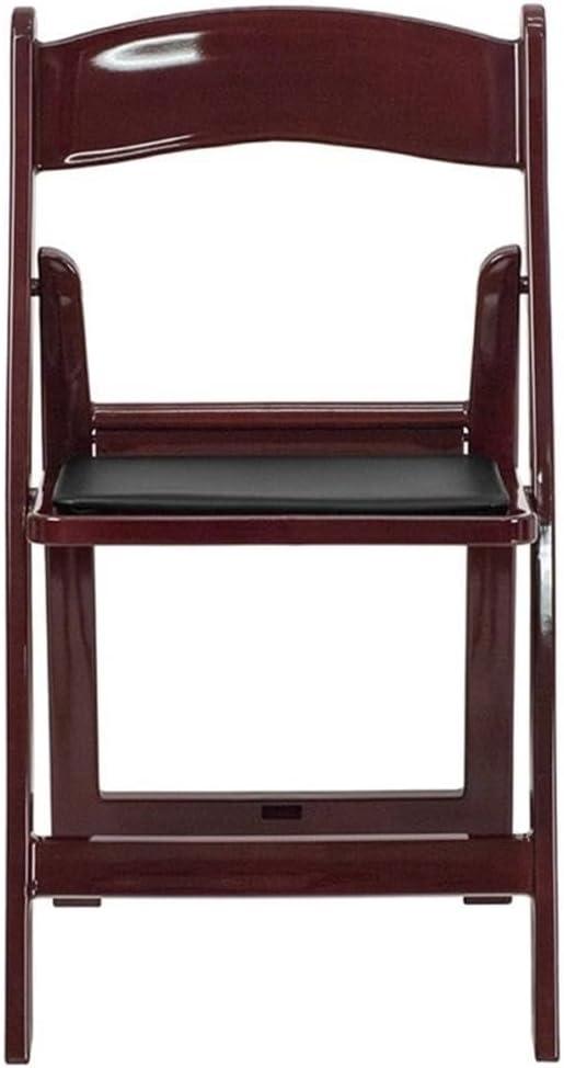Flash Furniture Hercules Folding Chair - Red Mahogany Resin - 2 Pack 800LB Weight Capacity Comfortable Event Chair - Light Weight Folding Chair