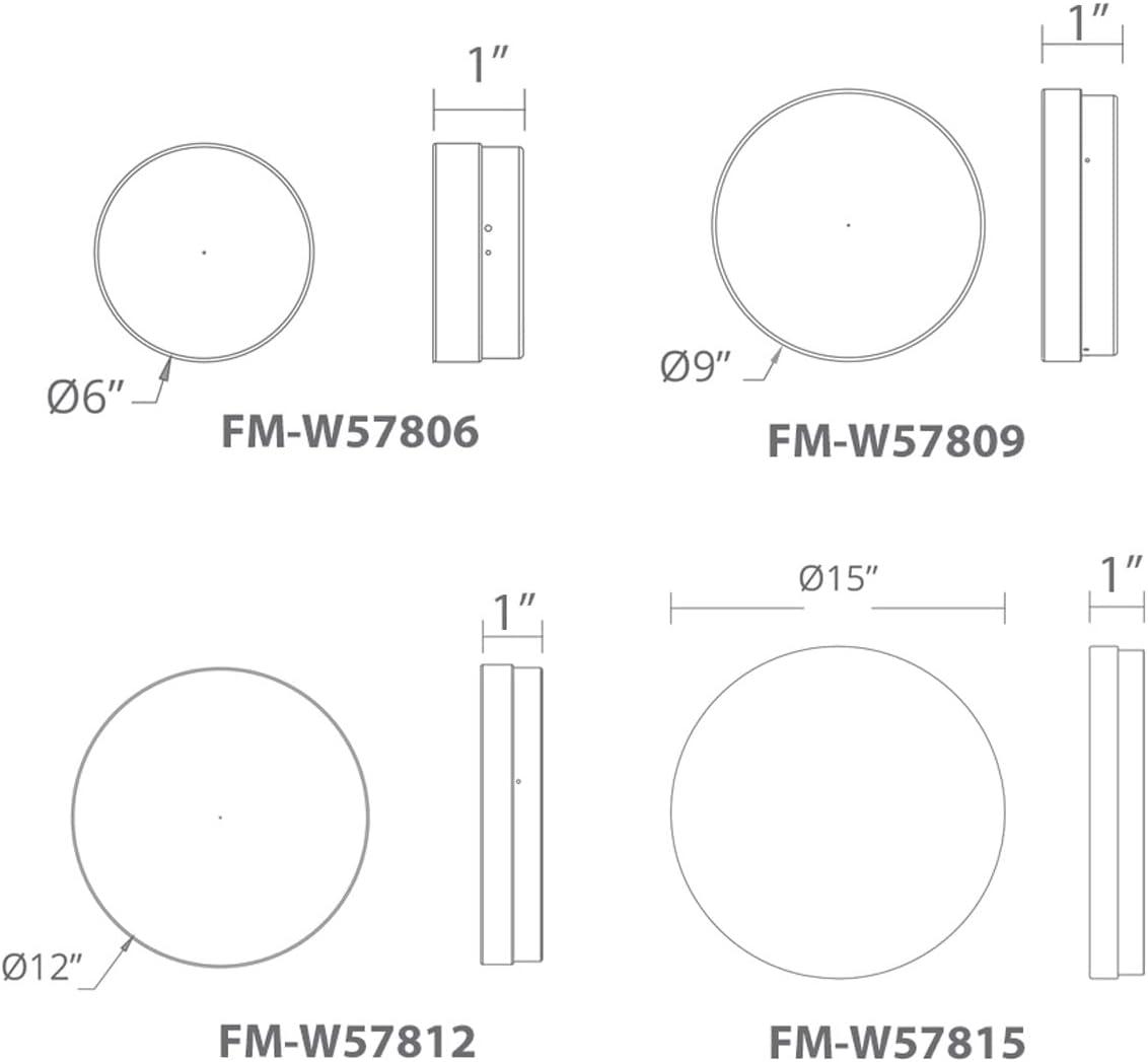 Pi LED Dimmable Round Flush Mount