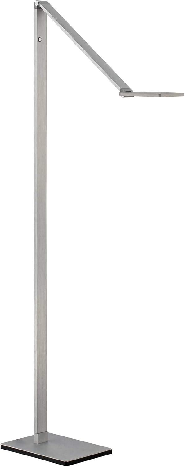 Bentley LED Task Floor Lamp 61" Tall Adjustable Silver Aluminum