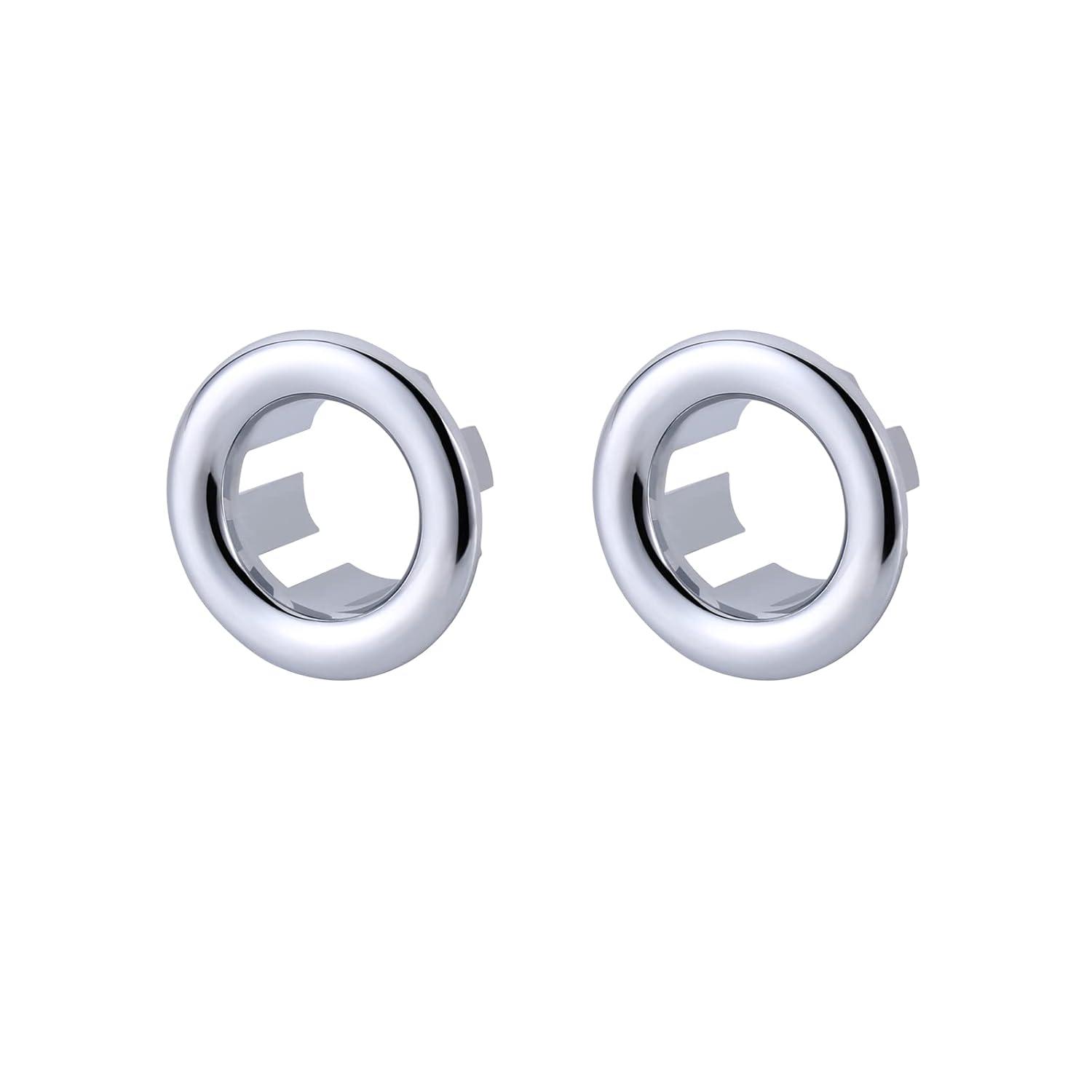 iVIGA 2 Pack Sink Overflow Ring Bathroom Kitchen Sink Basin Trim Overflow Cover Hole Insert Cap (Set of 2) K1003C-2