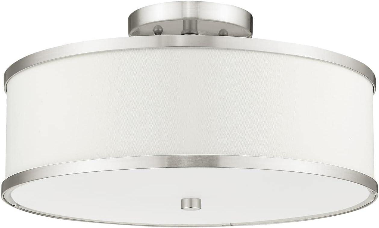 Livex Lighting Park Ridge 3 - Light Semi-Flush Mount in  Brushed Nickel