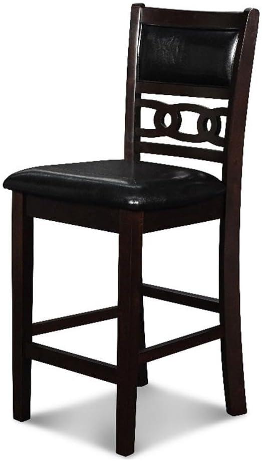 New Classic Furniture Gia Solid Wood Counter Chair in Ebony Black (Set of 2)