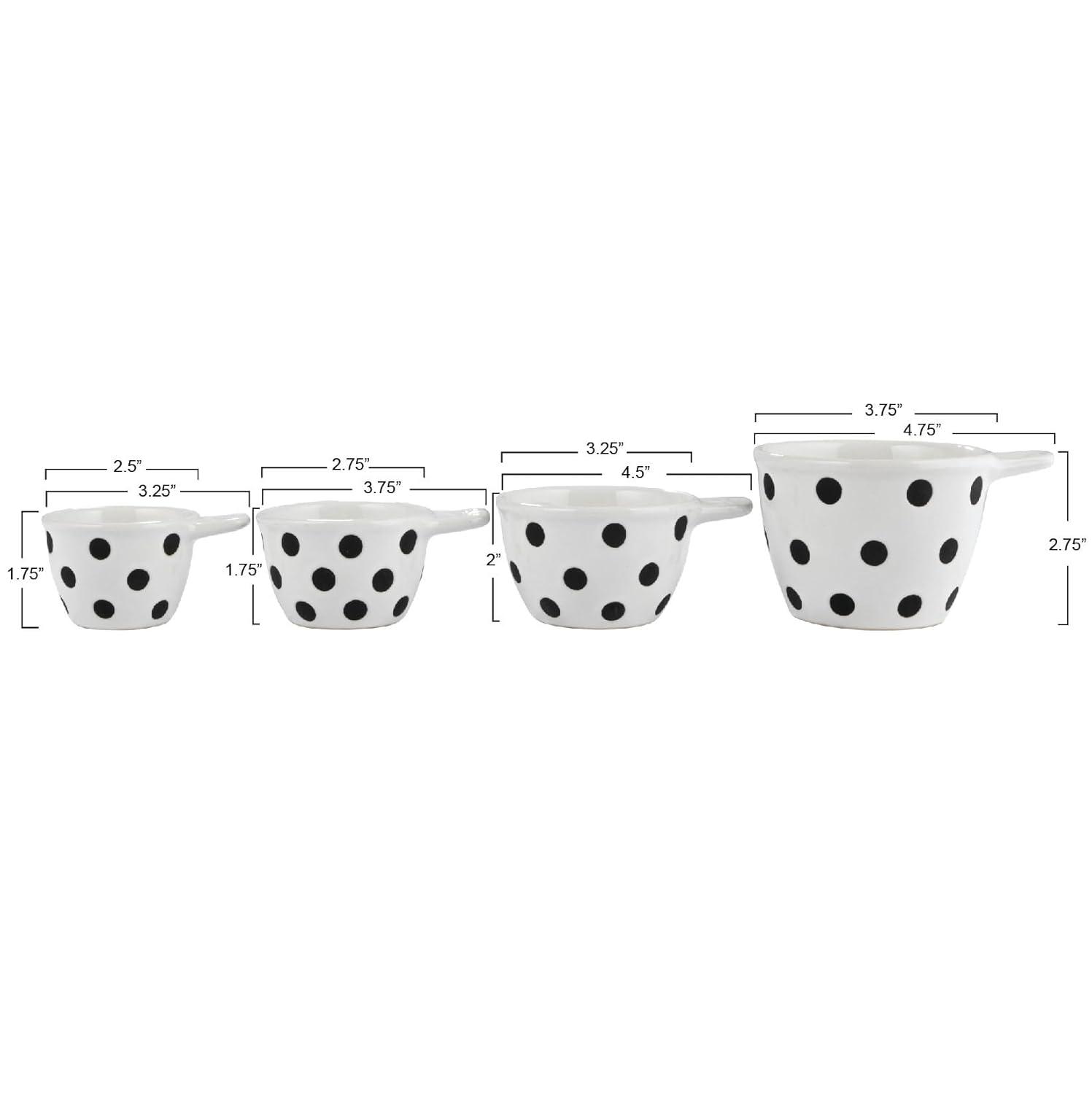 Creative Co-Op Creative Co-Op Melange 4 -Piece Ceramic Measuring Cup Set