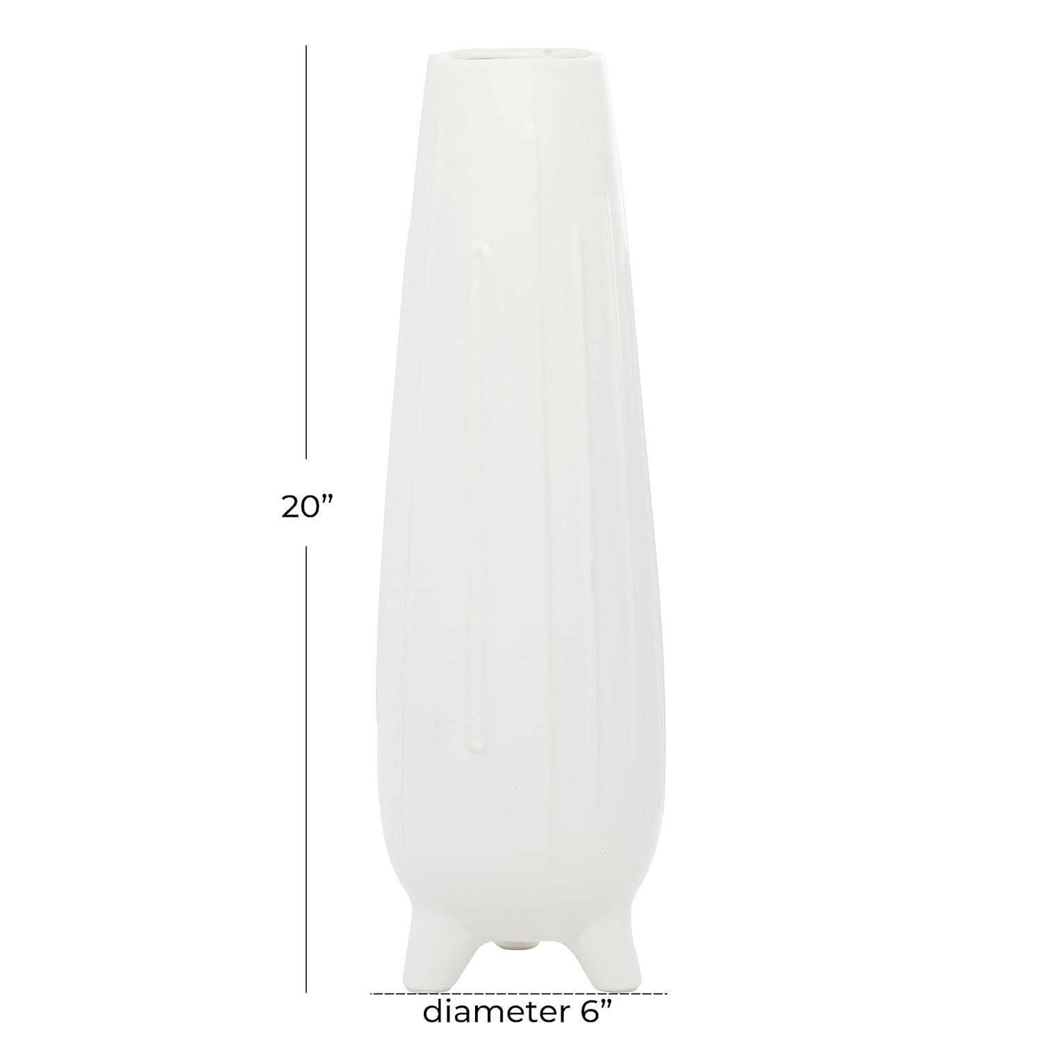 CosmoLiving by Cosmopolitan Cosmoliving By Cosmopolitan White Ceramic Contemporary Vase