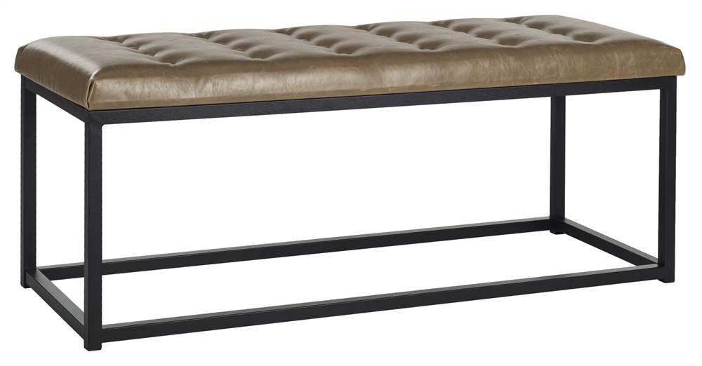 Reynolds Bench - FOX6225 - Tan/Black - Safavieh Couture