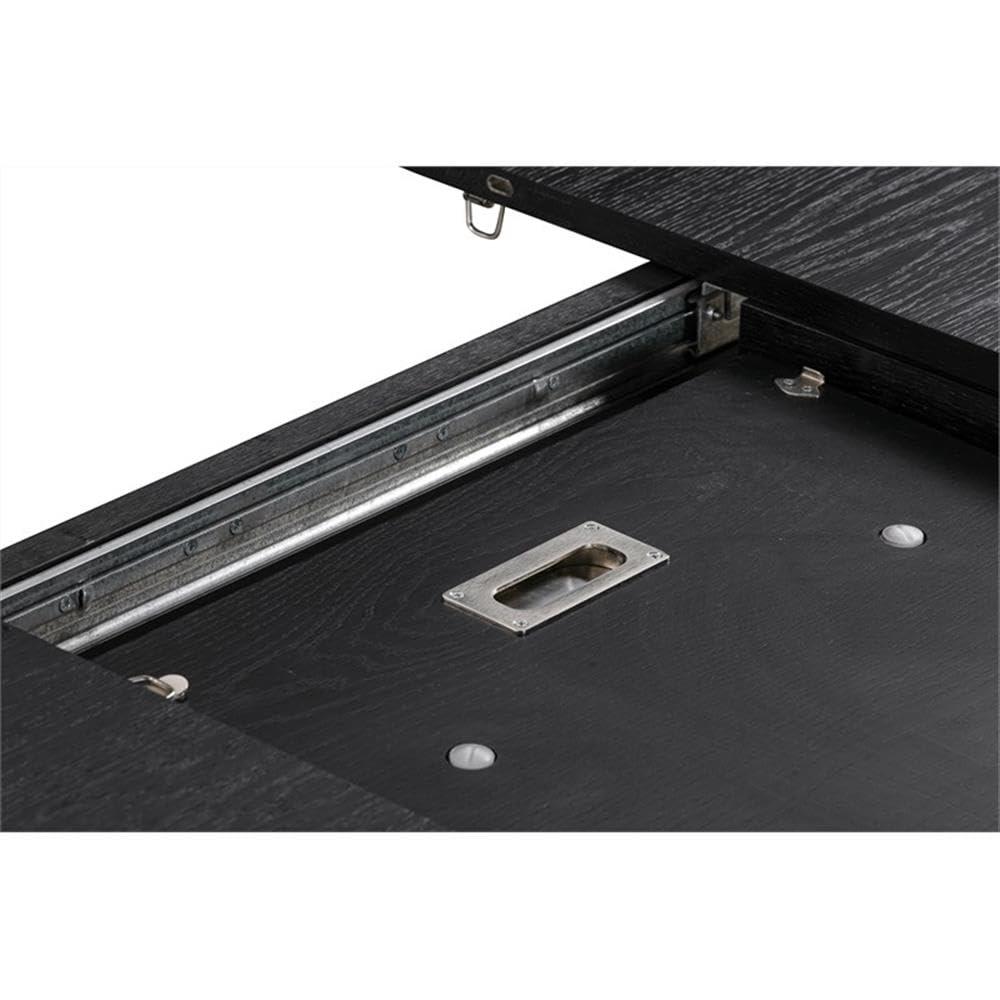 Holland Extendable Rectangle 98" Dining Table in Black Brushed Oak