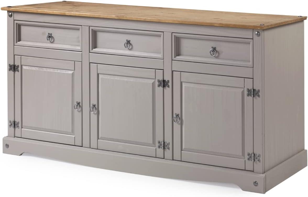 65.91 x 31.73 x 16.93 in. Cottage Series Wood Buffet Sideboard, Corona Gray