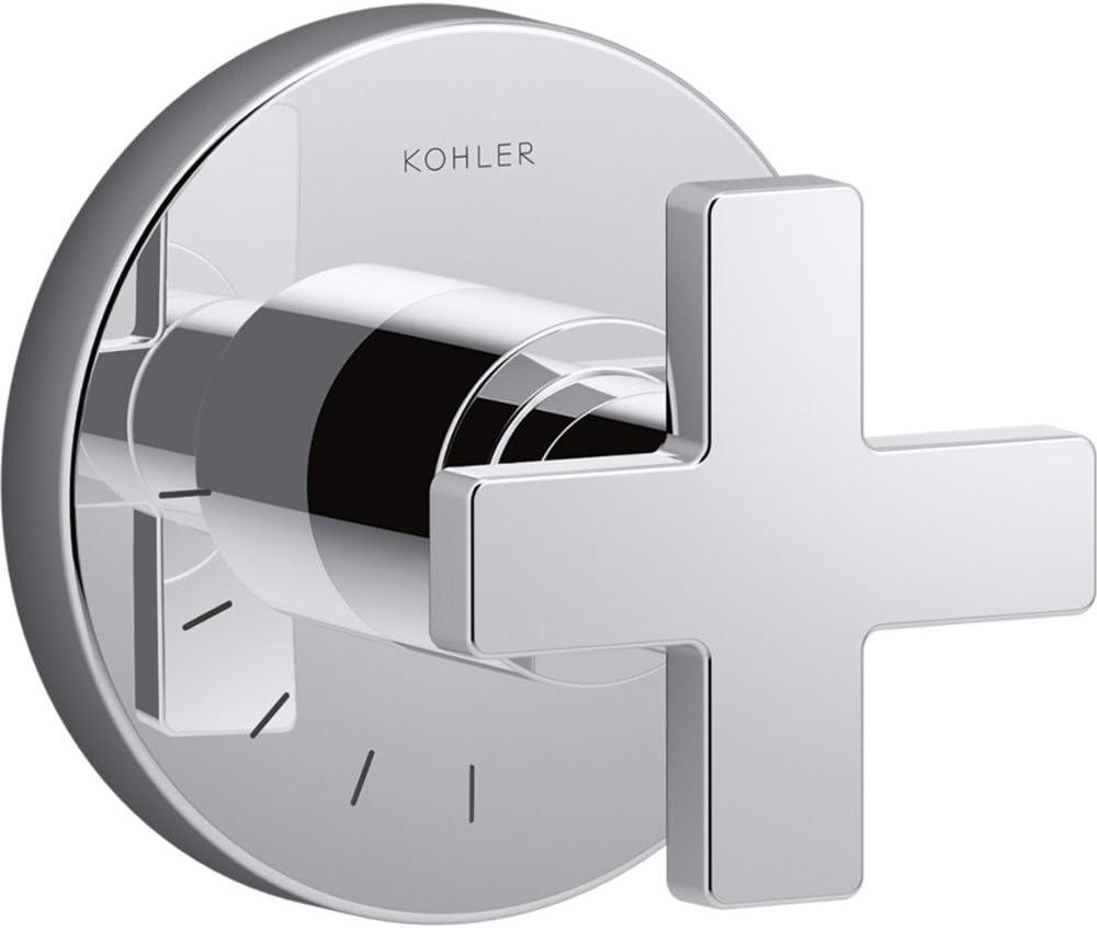 Polished Chrome Cross Handle Volume Control Faucet Trim