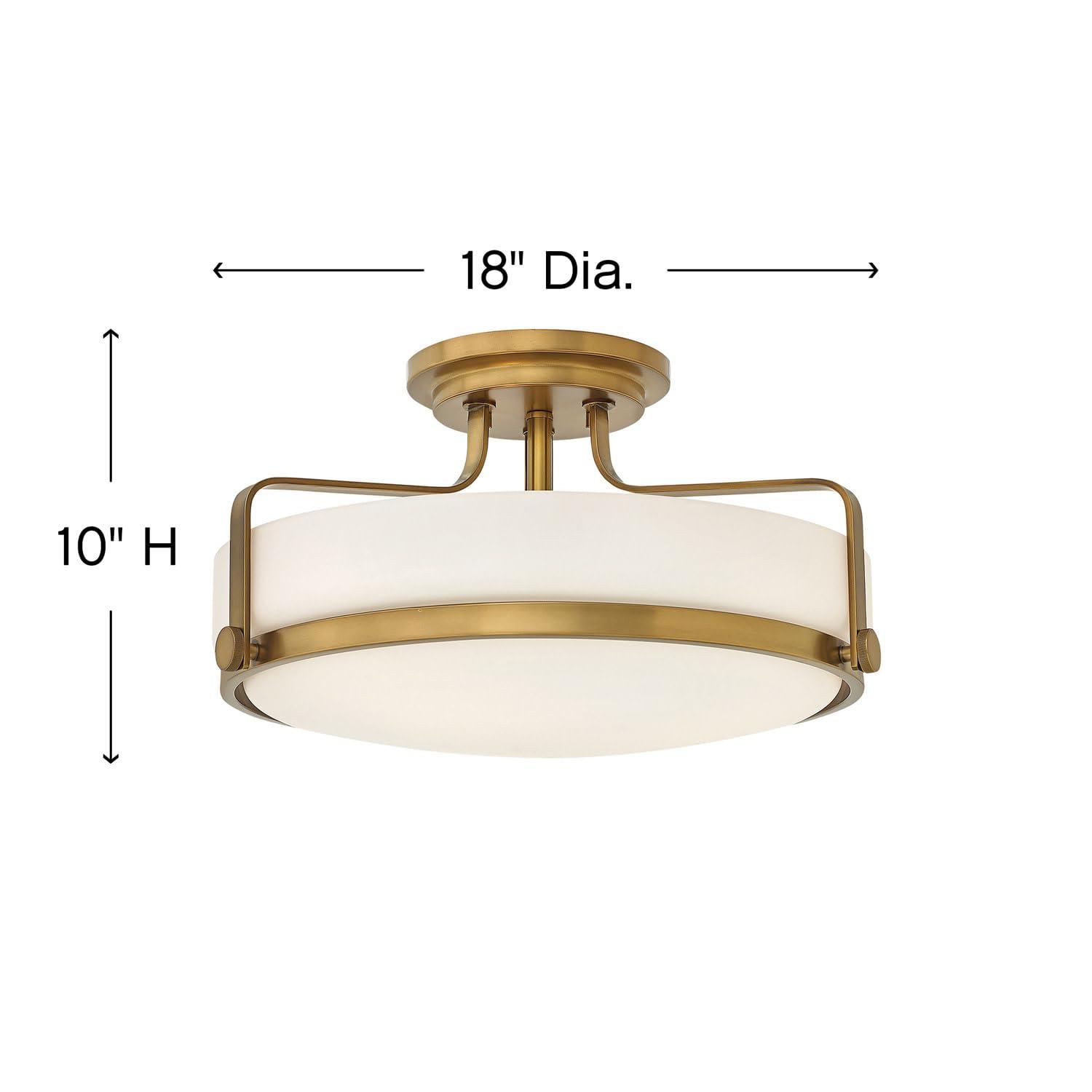 Harper Three Light 18" Retro Bowl Semi-Flush Mount Ceiling Light