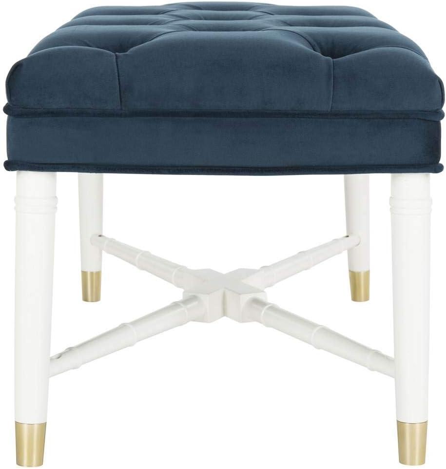 Rory Contemporary Tufted Bench - Navy - Safavieh